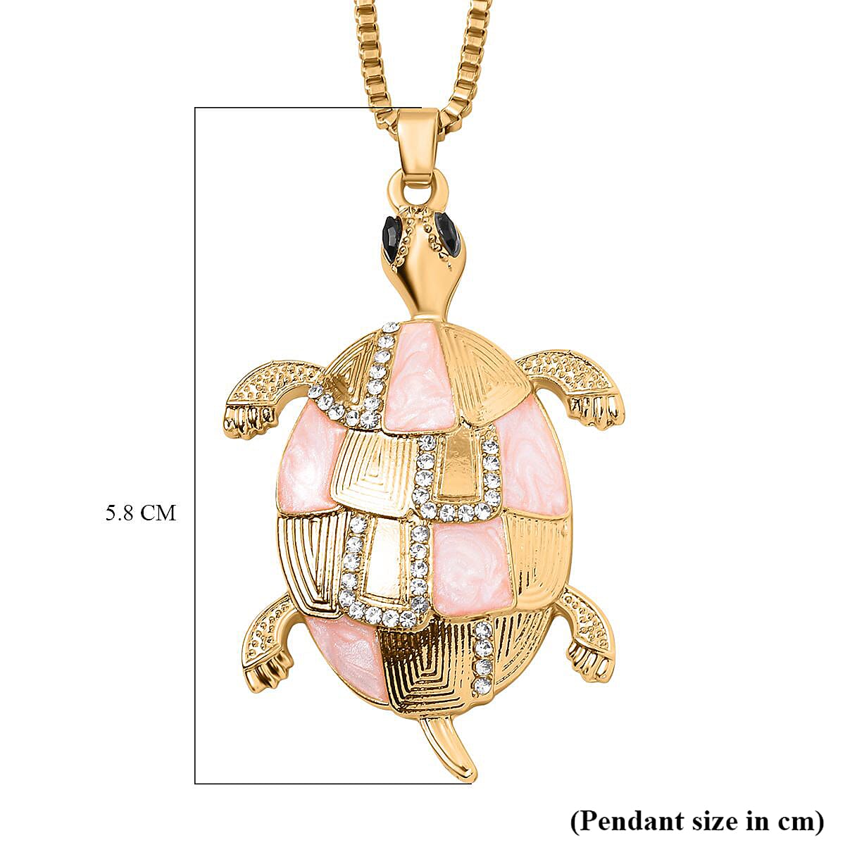 Crystal Turtle Necklace (Size - 24)