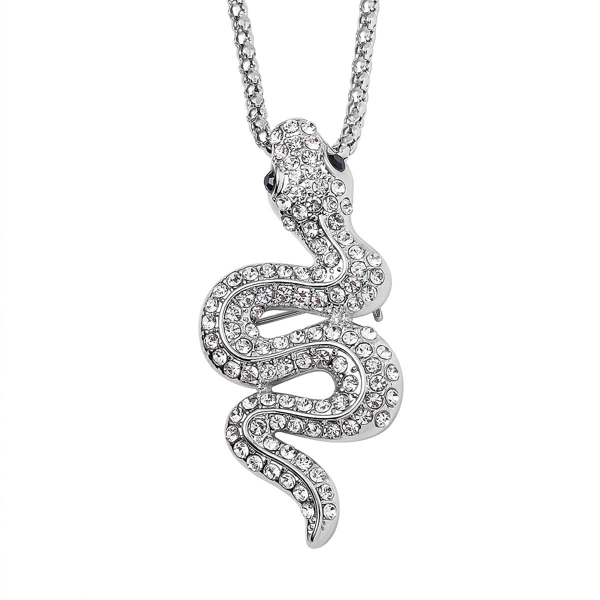 Serpent Crystal Snake Necklace (Size - 24)