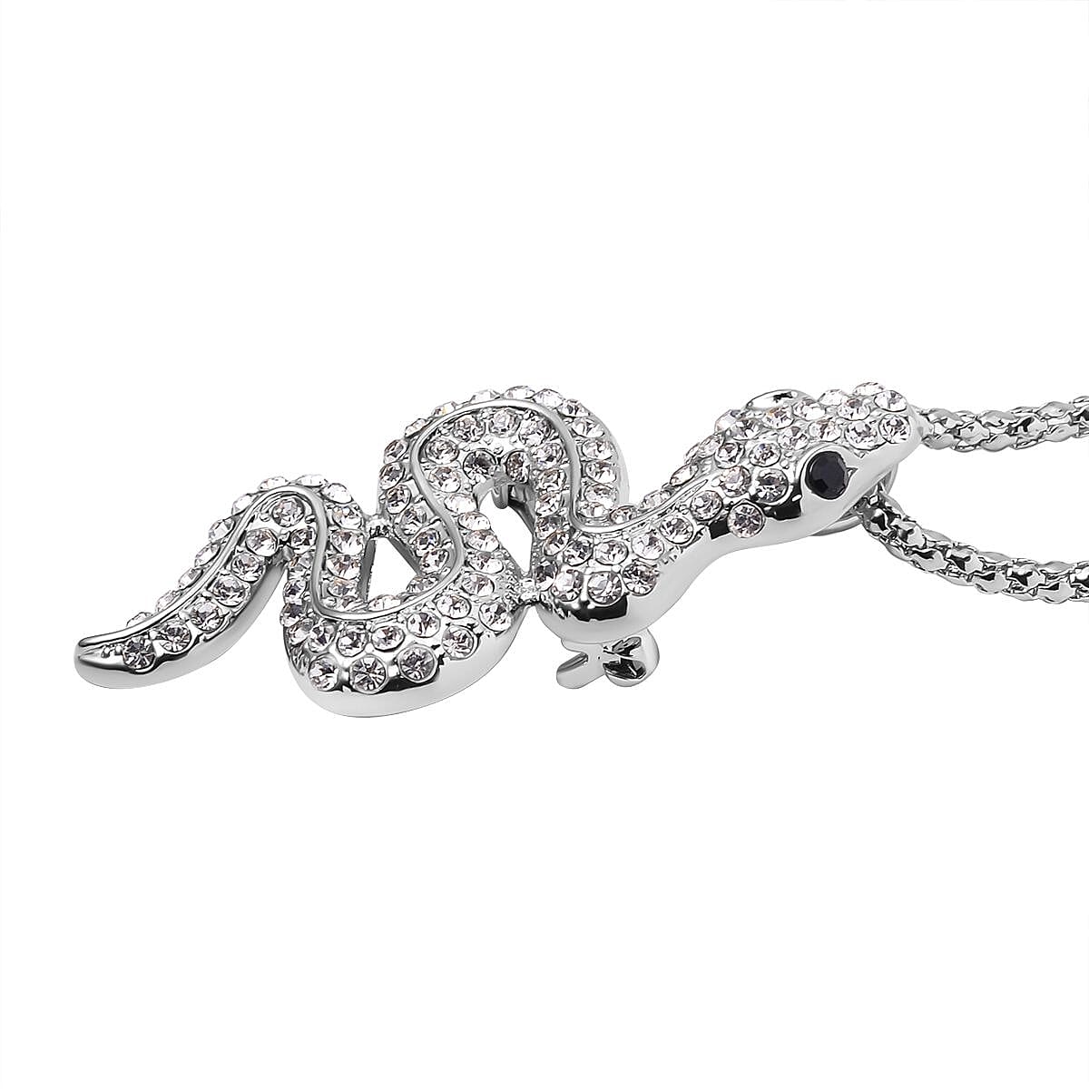 Serpent Crystal Snake Necklace (Size - 24)