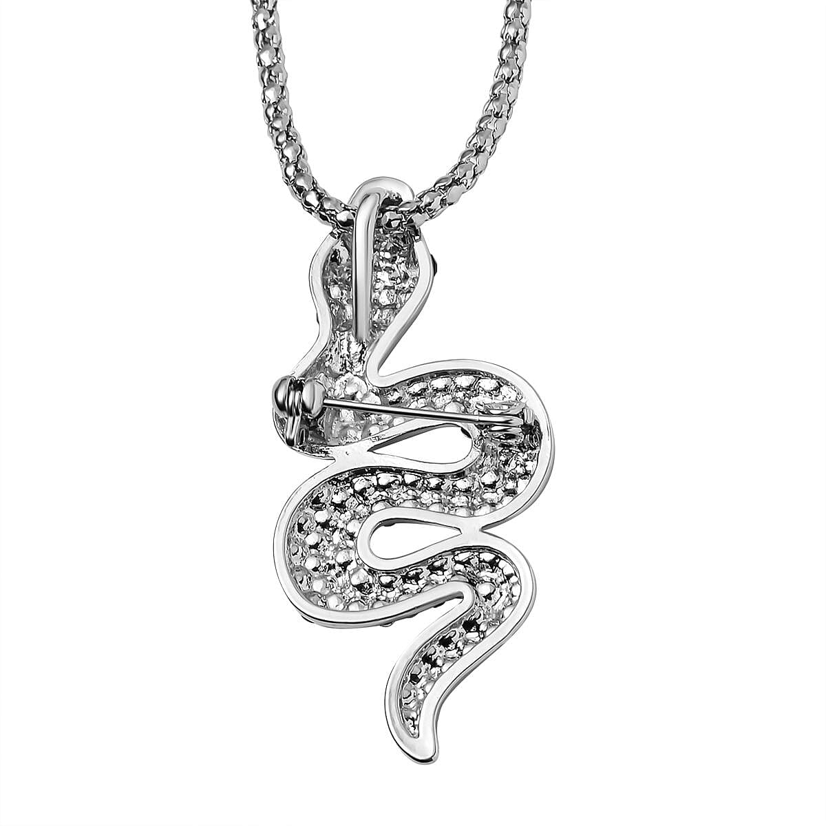 Serpent Crystal Snake Necklace (Size - 24)