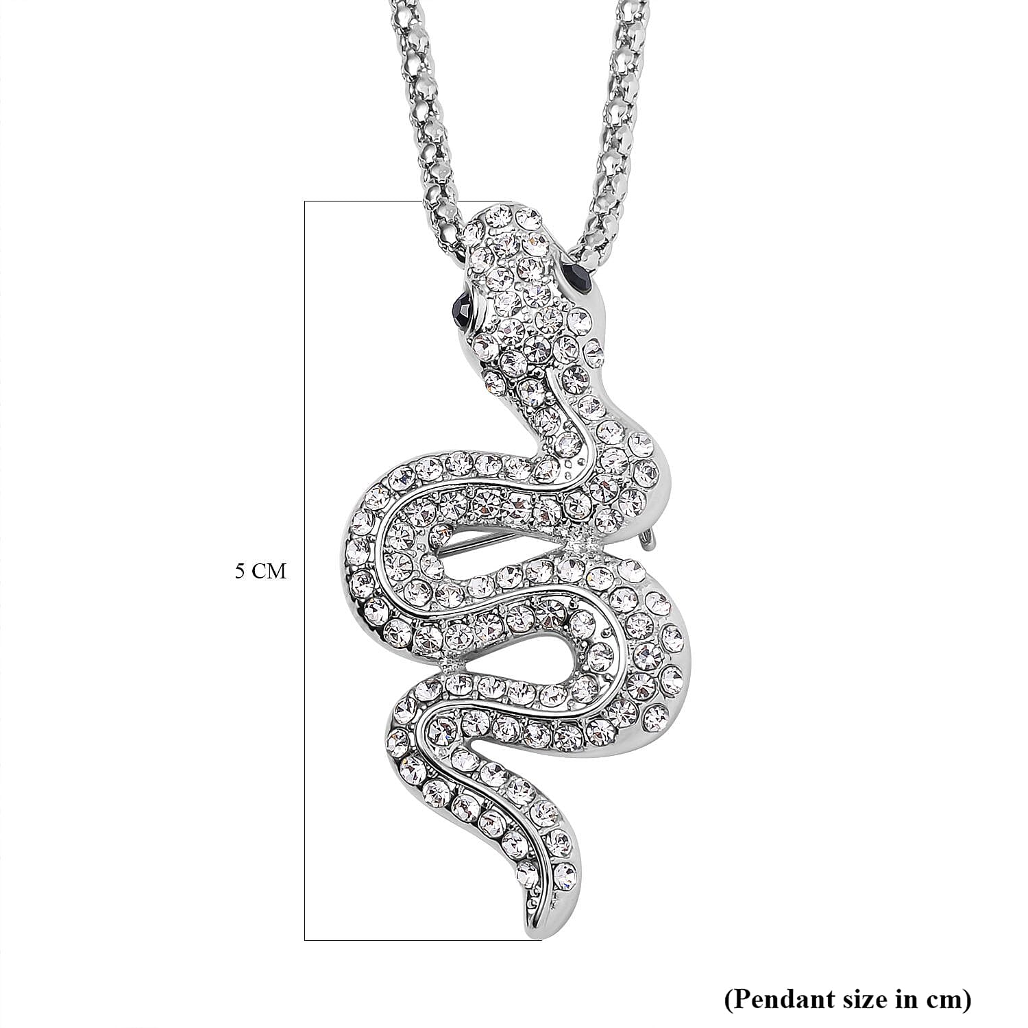 Serpent Crystal Snake Necklace (Size - 24)