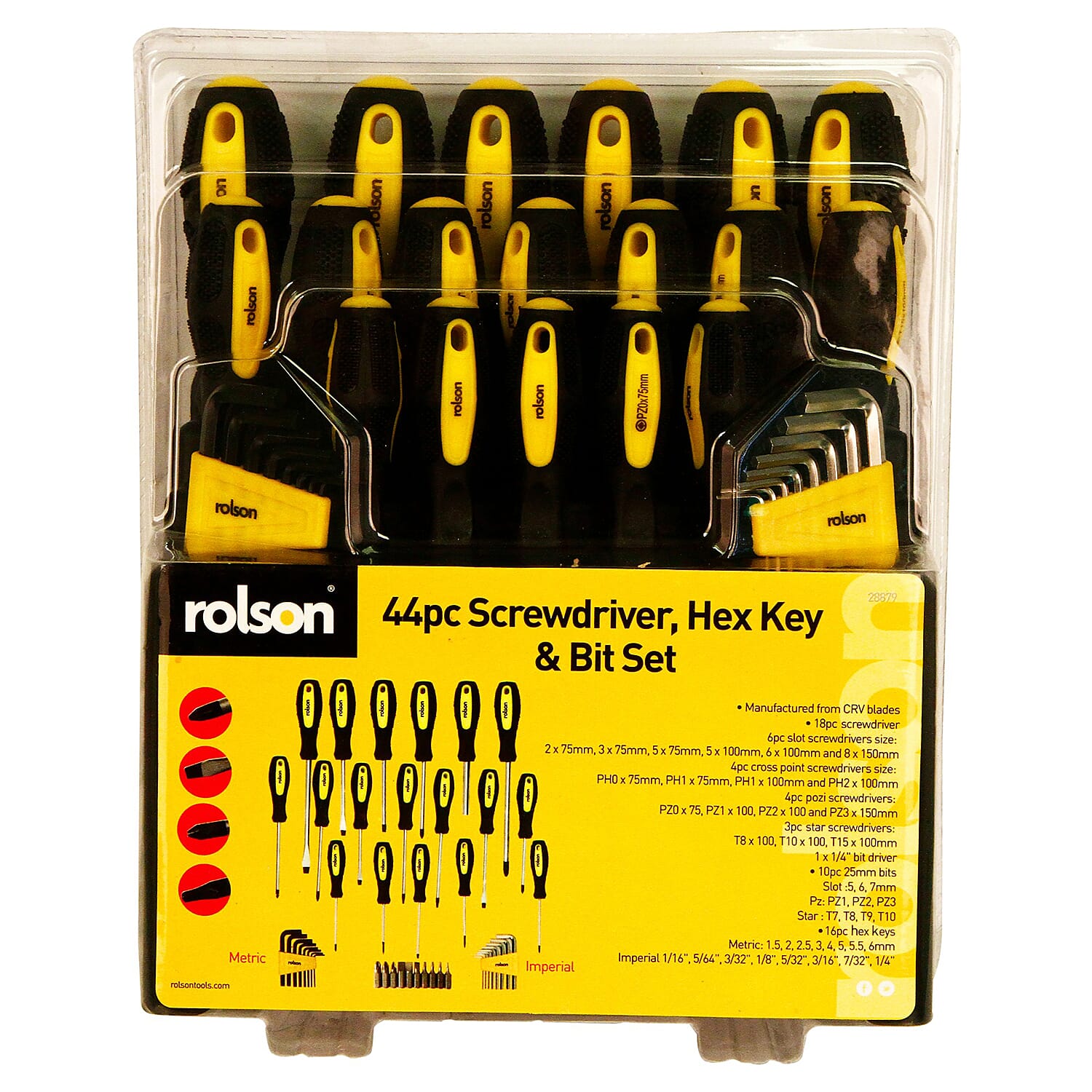 Screwdriver Set (44 Pieces) - Black & Yellow