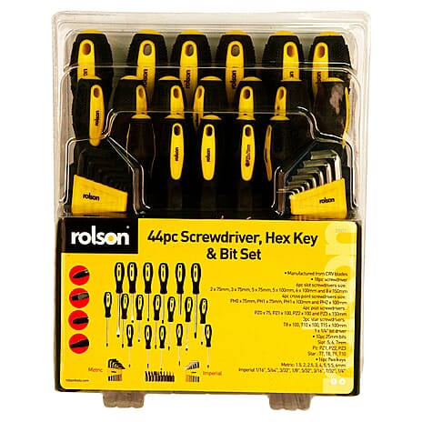 Screwdriver Set (44 Pieces) - Black & Yellow