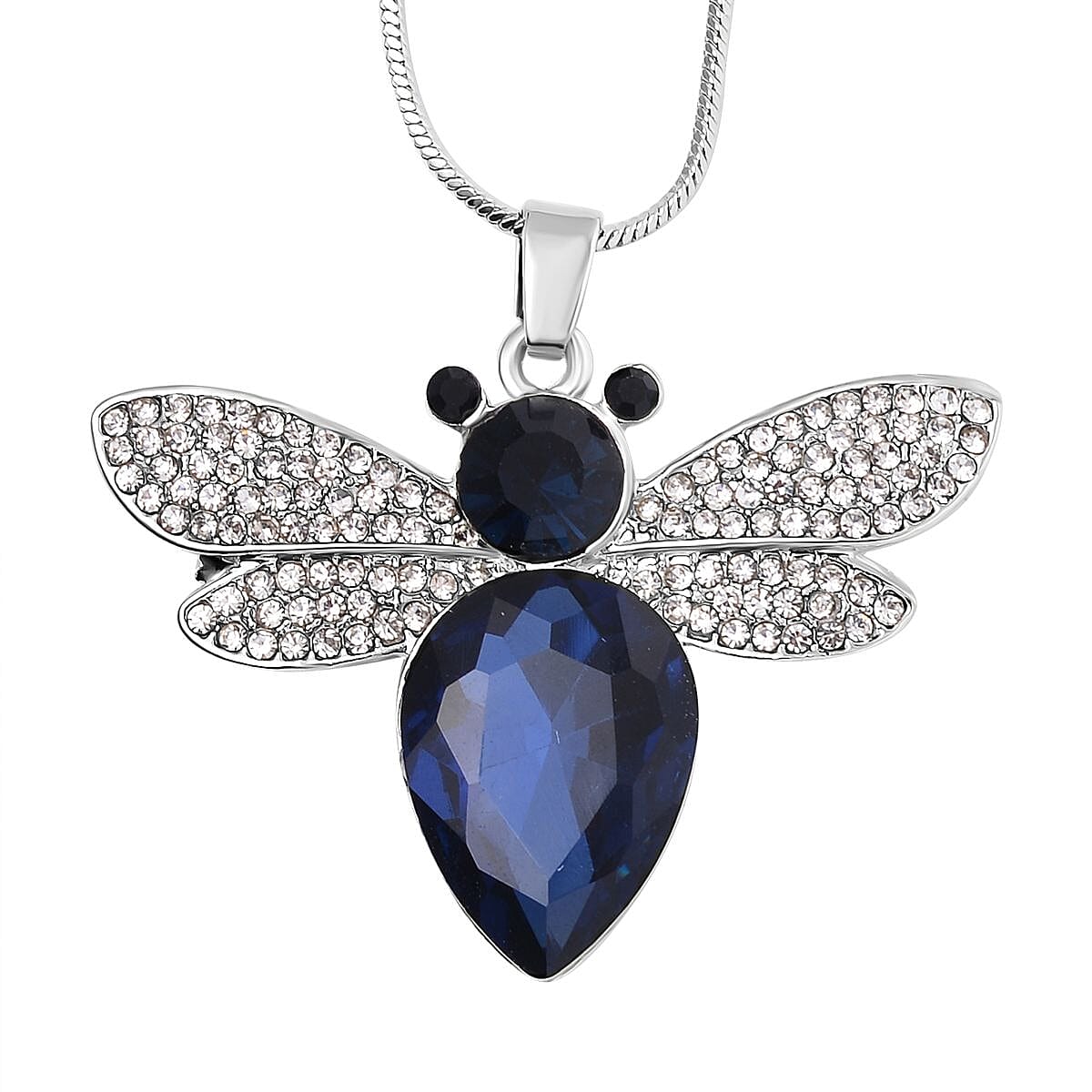 Multi Colour Austrain Crystal Bee Necklace (Size - 24-2 Inch Ext.)