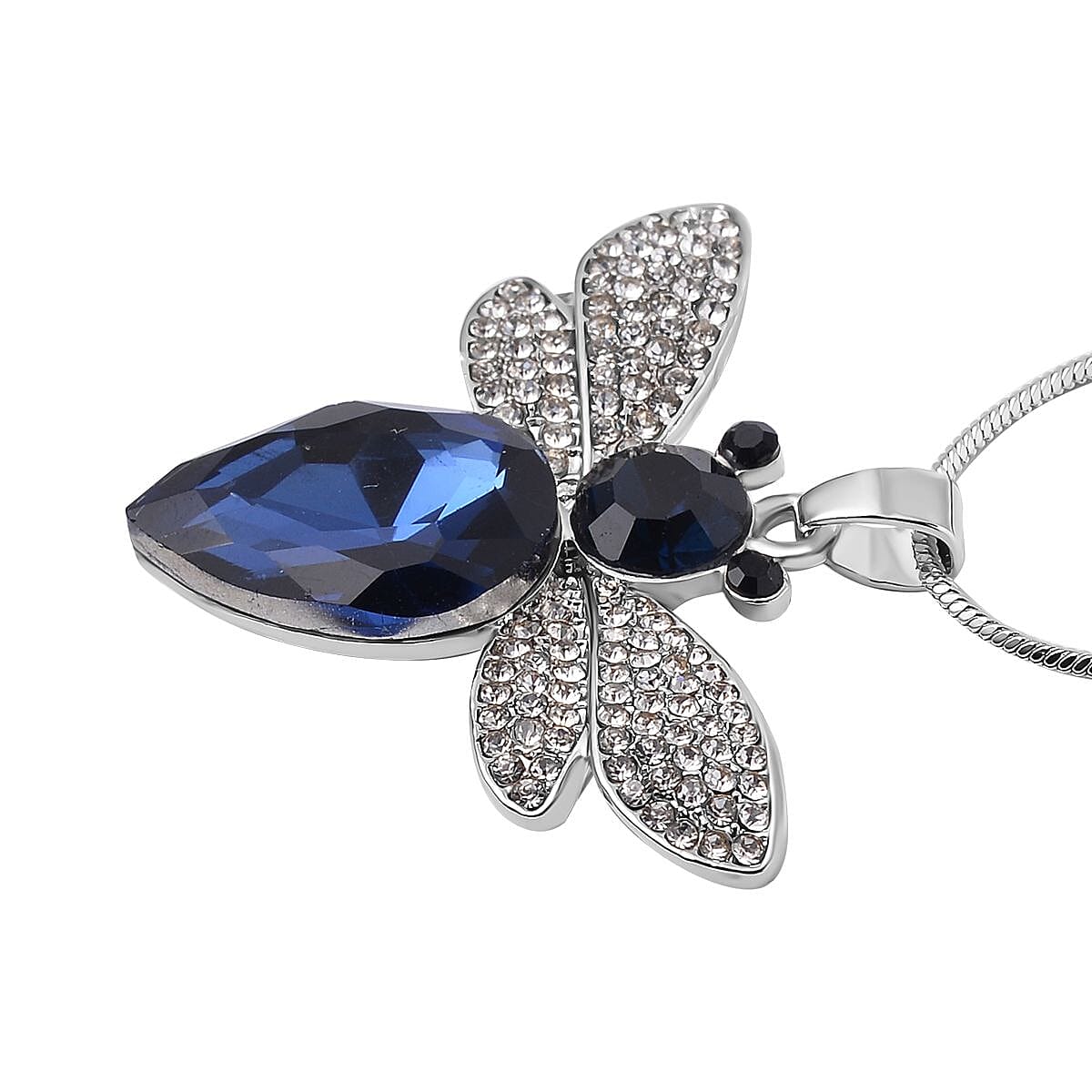 Multi Colour Austrain Crystal Bee Necklace (Size - 24-2 Inch Ext.)