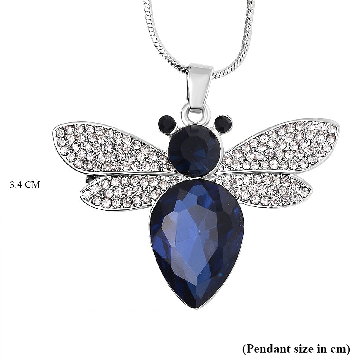 Multi Colour Austrain Crystal Bee Necklace (Size - 24-2 Inch Ext.)