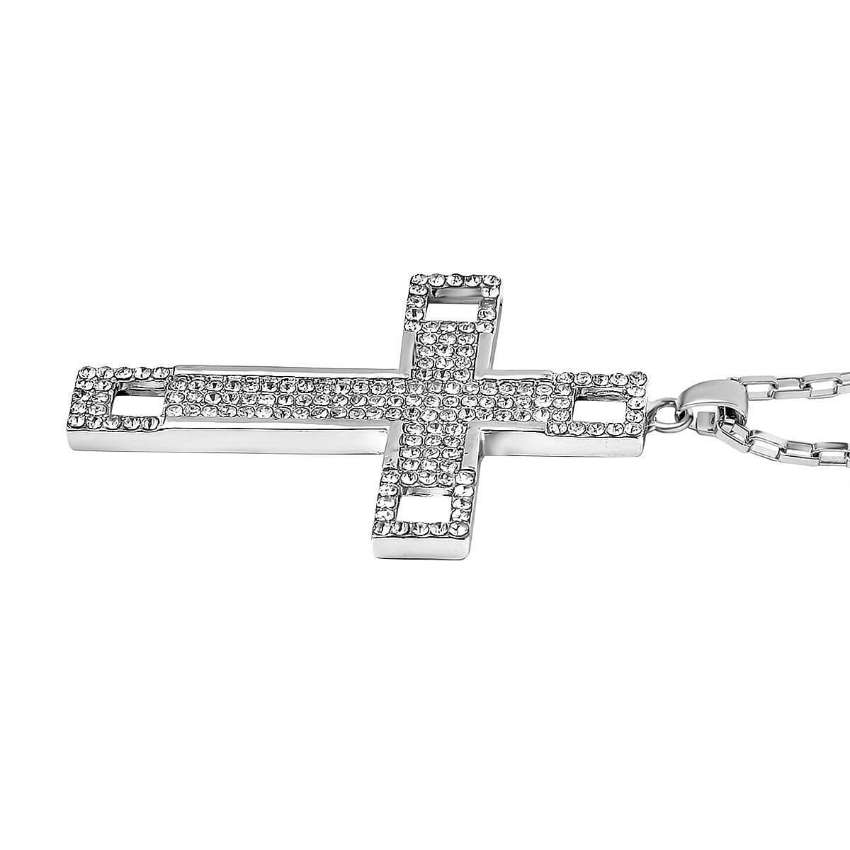  White Crystal Necklace (Size - 24) 0.01 ct 0.010 Ct.