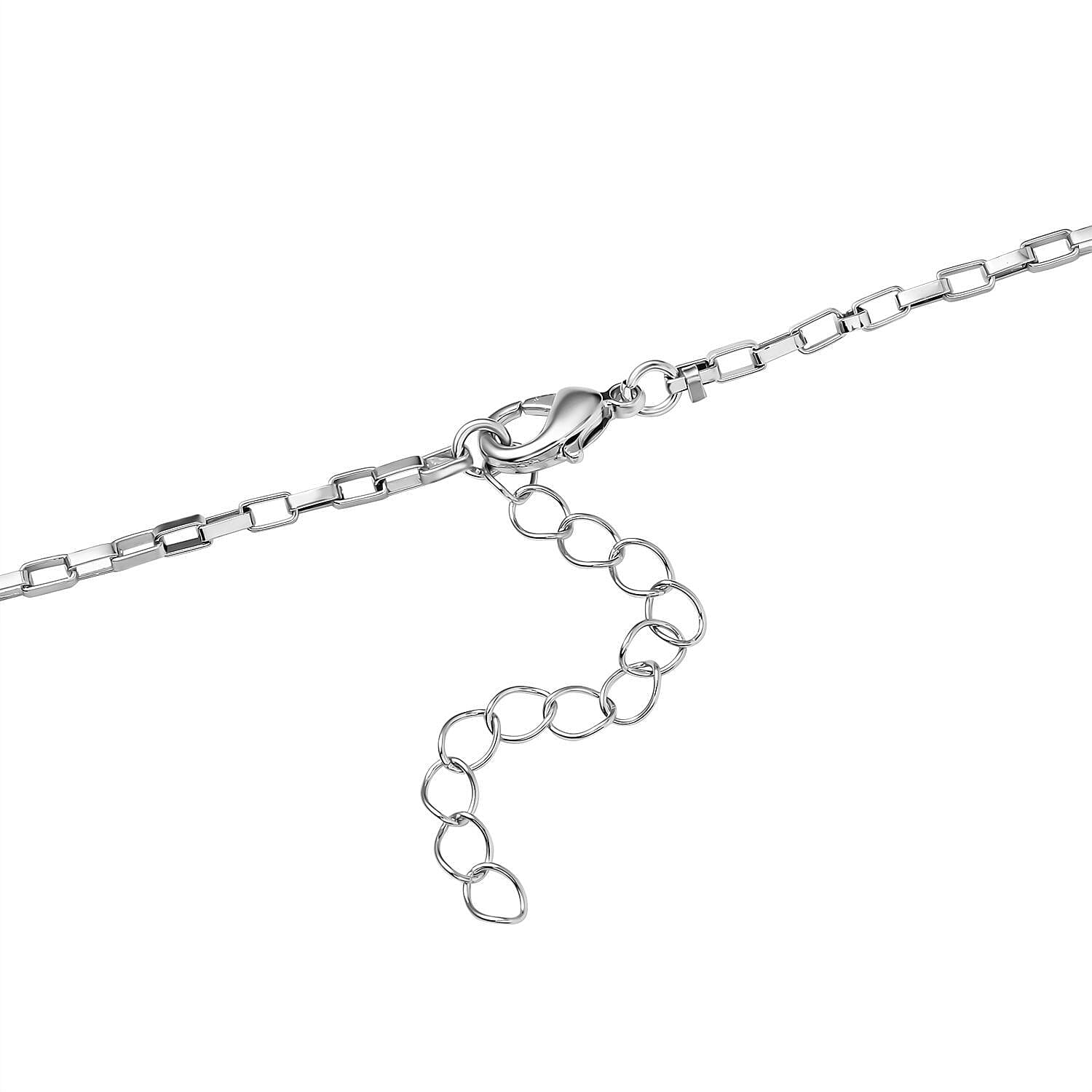  White Crystal Necklace (Size - 24) 0.01 ct 0.010 Ct.