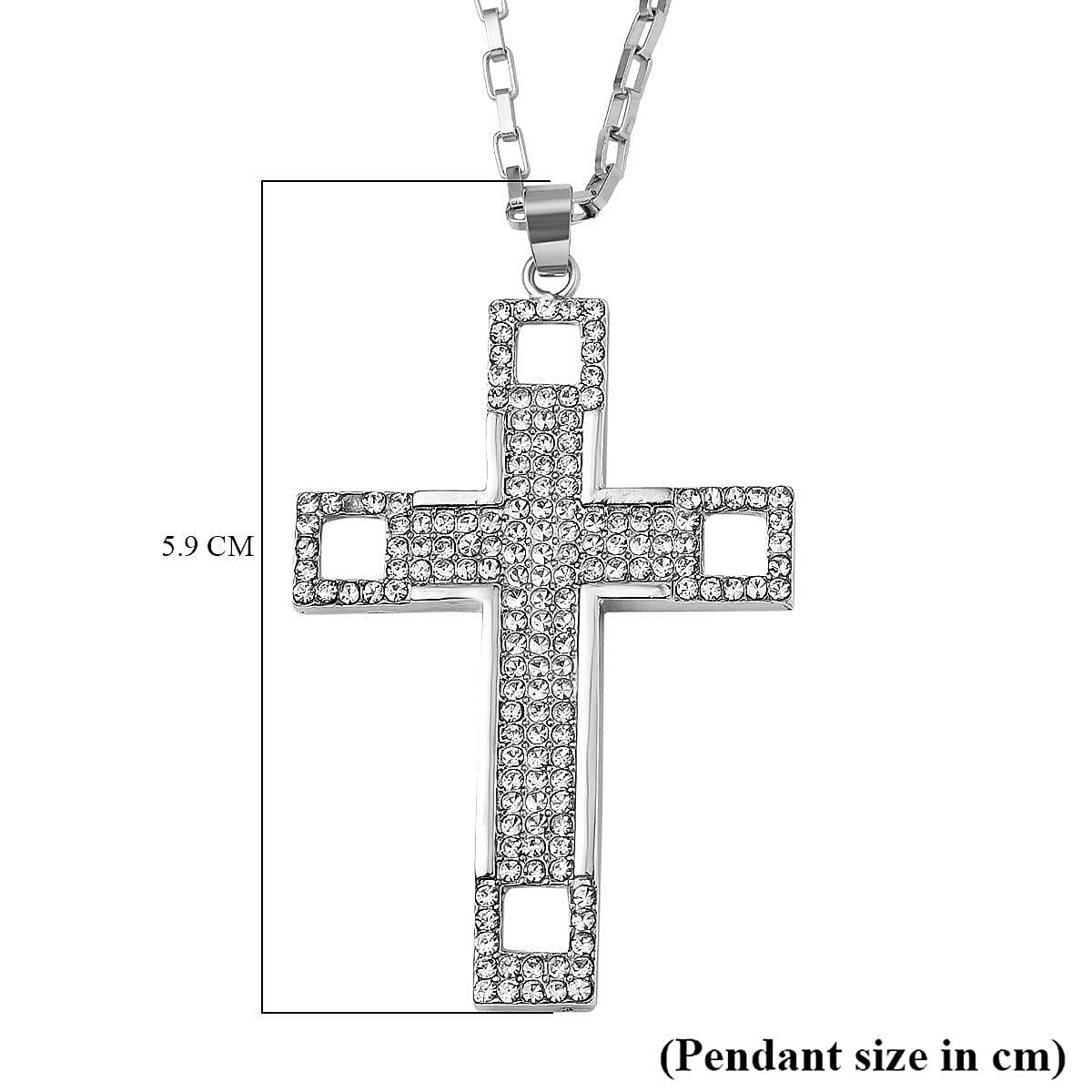  White Crystal Necklace (Size - 24) 0.01 ct 0.010 Ct.