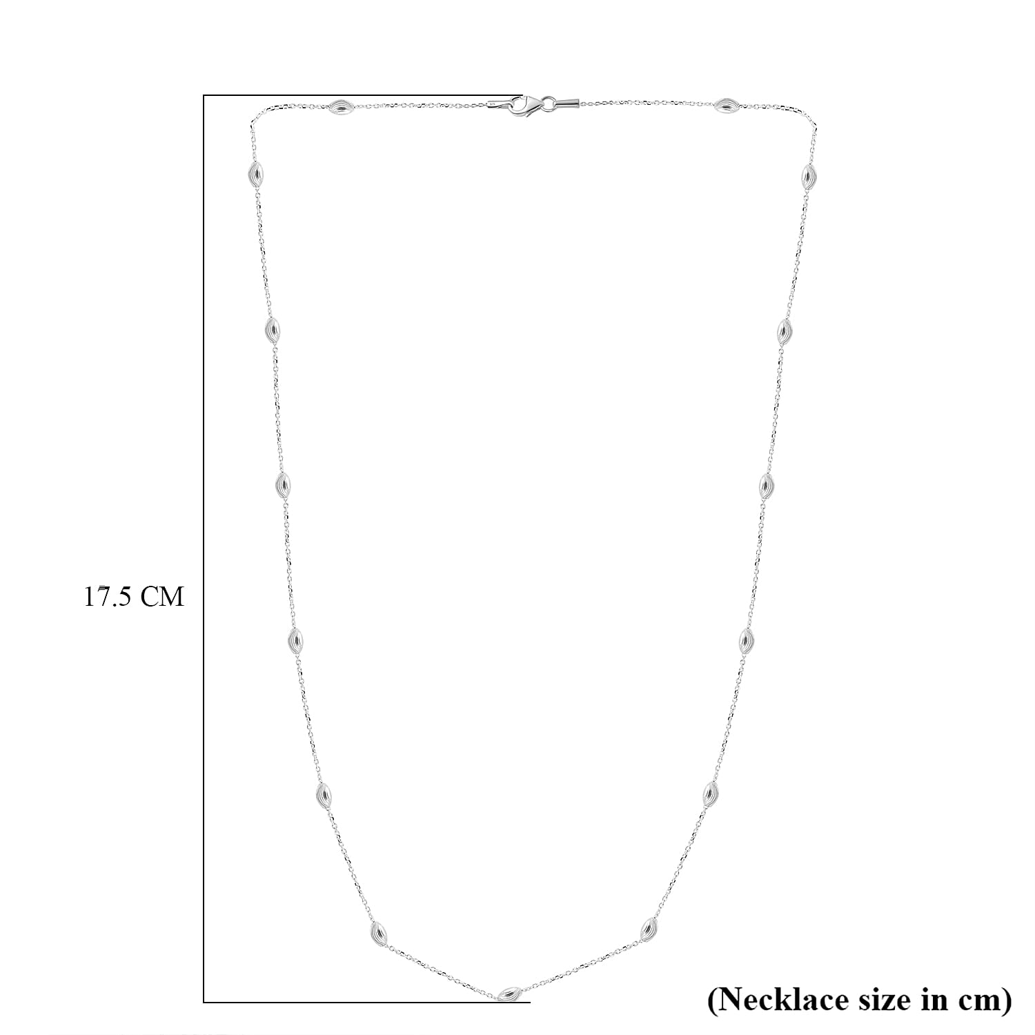 Designer Inspired-Sterling Silver Station Necklace (Size - 20)