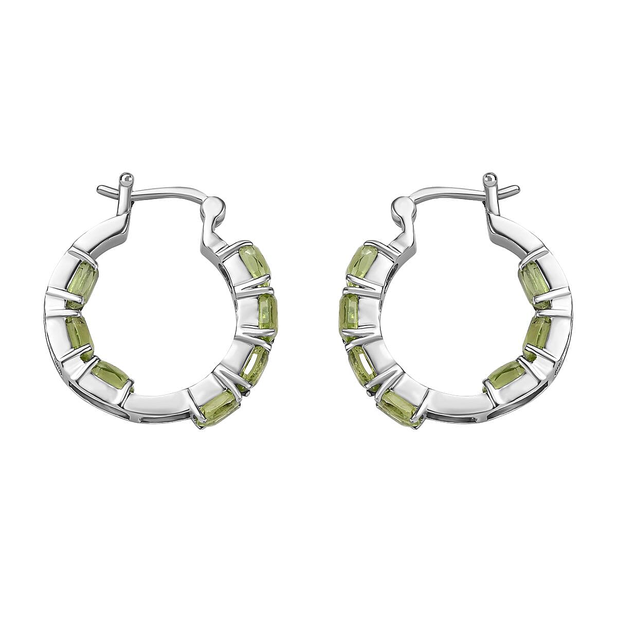 Hebei Peridot Hoop Earrings with Clasp 9.87 Ct.