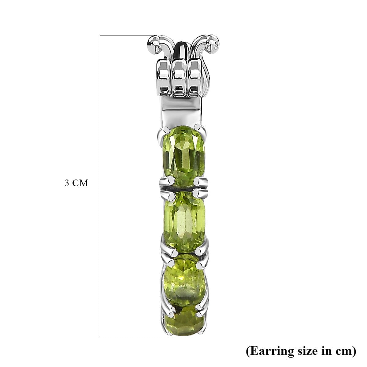 Hebei Peridot Hoop Earrings with Clasp 9.87 Ct.