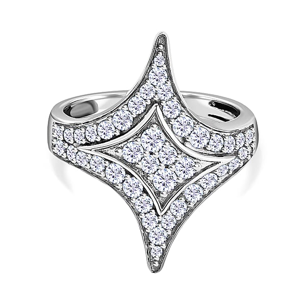 GP Celestial Dream Collection - Moissanite Ring in Platinum Overlay ...