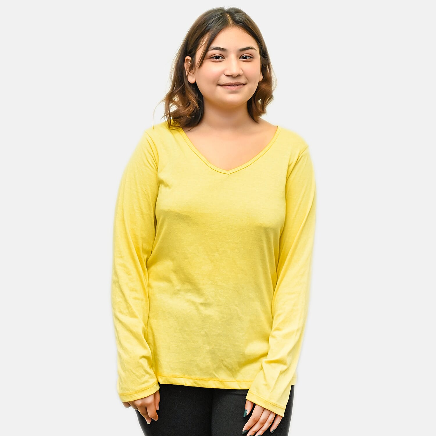 Set of 2 Long Sleeves T-Shirt - Lemon & Grey