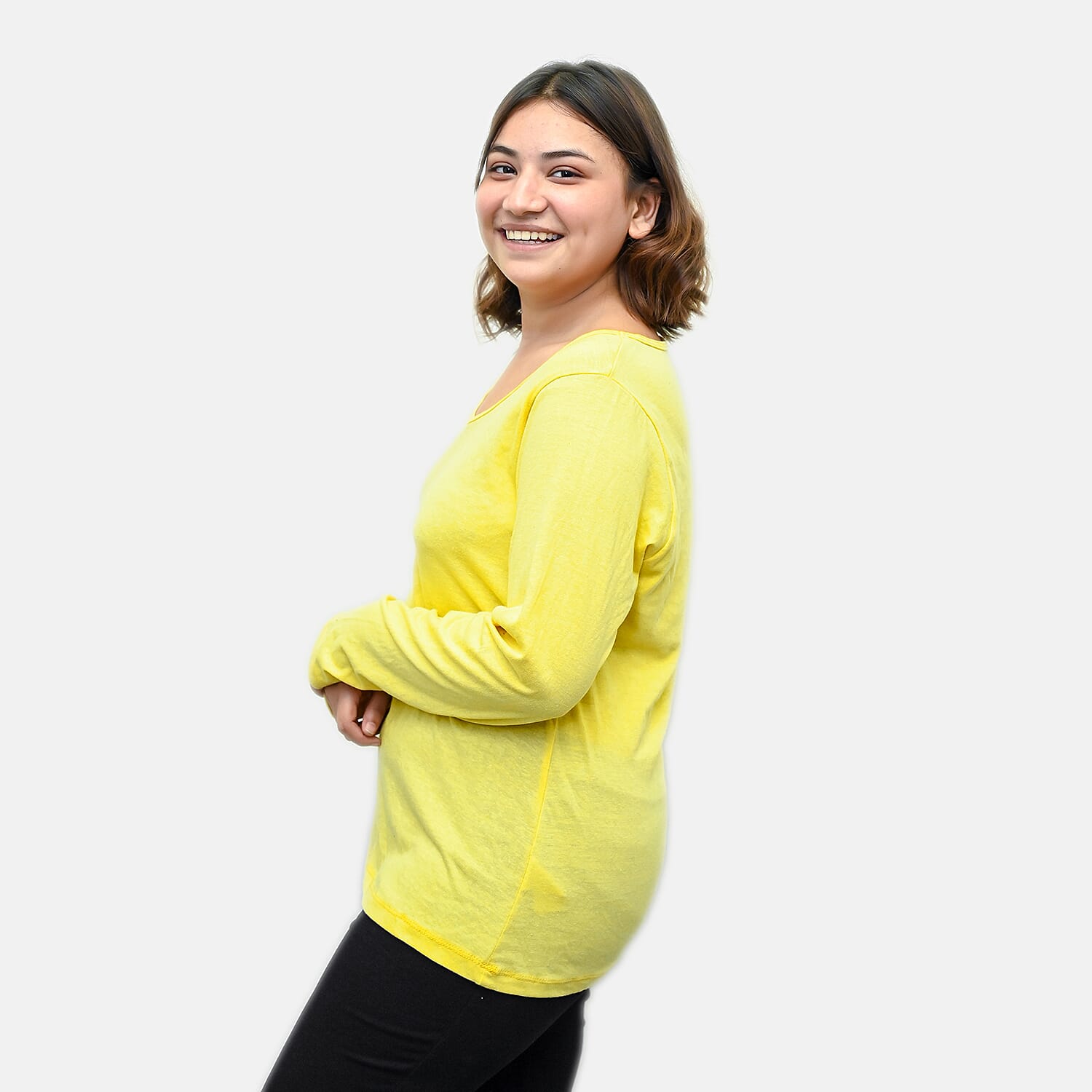 Set of 2 Long Sleeves T-Shirt - Lemon & Grey