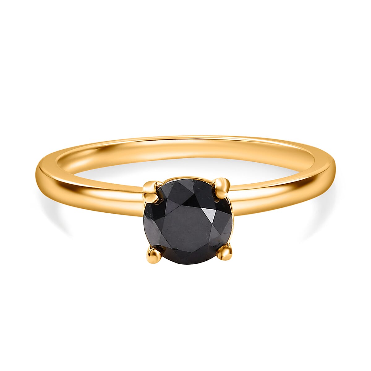 Black Diamond  Band Ring in Vermeil YG Sterling Silver 1.00 ct  1.000  Ct.