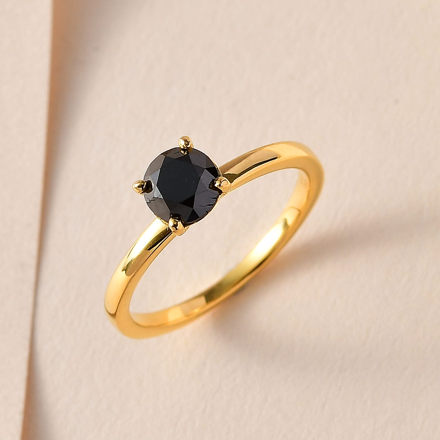 Black Diamond  Band Ring in Vermeil YG Sterling Silver 1.00 ct  1.000  Ct.