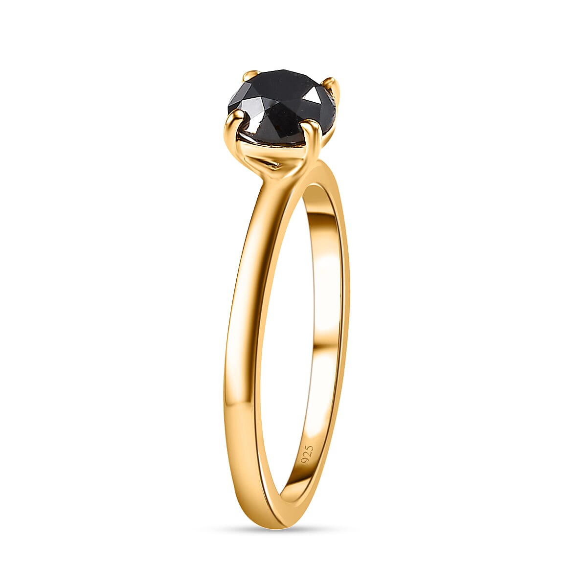 Black Diamond  Band Ring in Vermeil YG Sterling Silver 1.00 ct  1.000  Ct.