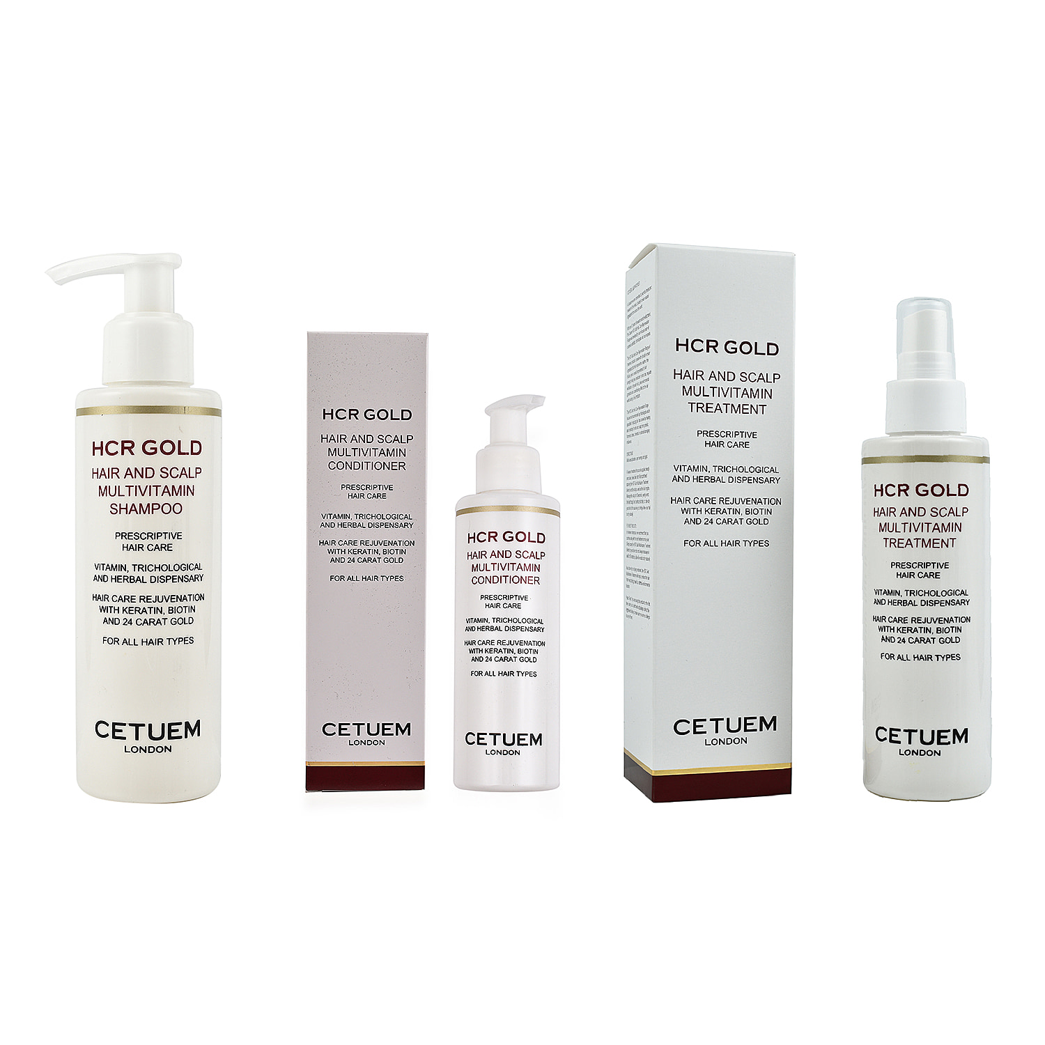 Cetuem Trio Multivitamin Hair and Scalp Complete Treatment Bundle (Incl. Multivitamin Shampoo 150ml, Conditioner 150ml and Treatment Spray 150ml)