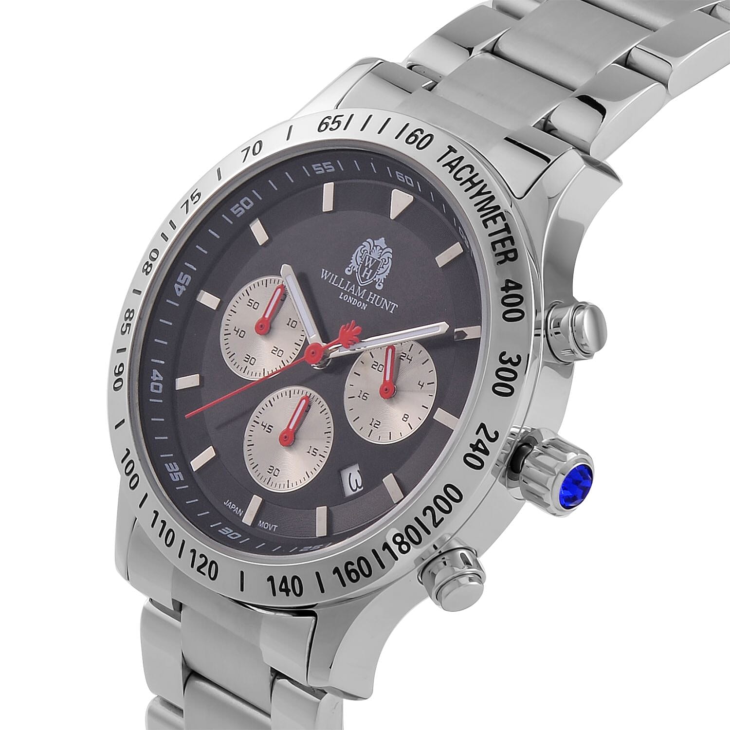 LIMITED QUANTITY -William Hunt Multifunction Movement Black Dial 5 ATM WR Watch with Silver Chain Strap LIMITED QUANTITY -William Hunt Multifunction Movement Black Dial 5 ATM WR Watch with Silver Chain Strap