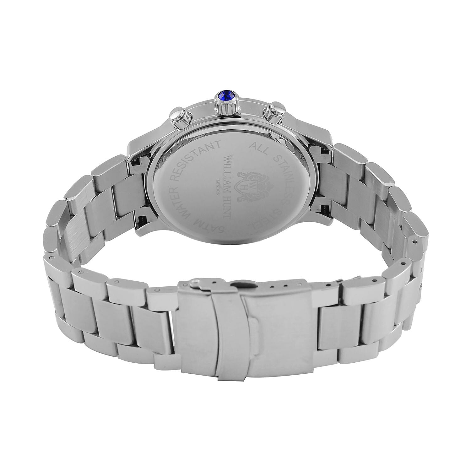 LIMITED QUANTITY -William Hunt Multifunction Movement Black Dial 5 ATM WR Watch with Silver Chain Strap LIMITED QUANTITY -William Hunt Multifunction Movement Black Dial 5 ATM WR Watch with Silver Chain Strap