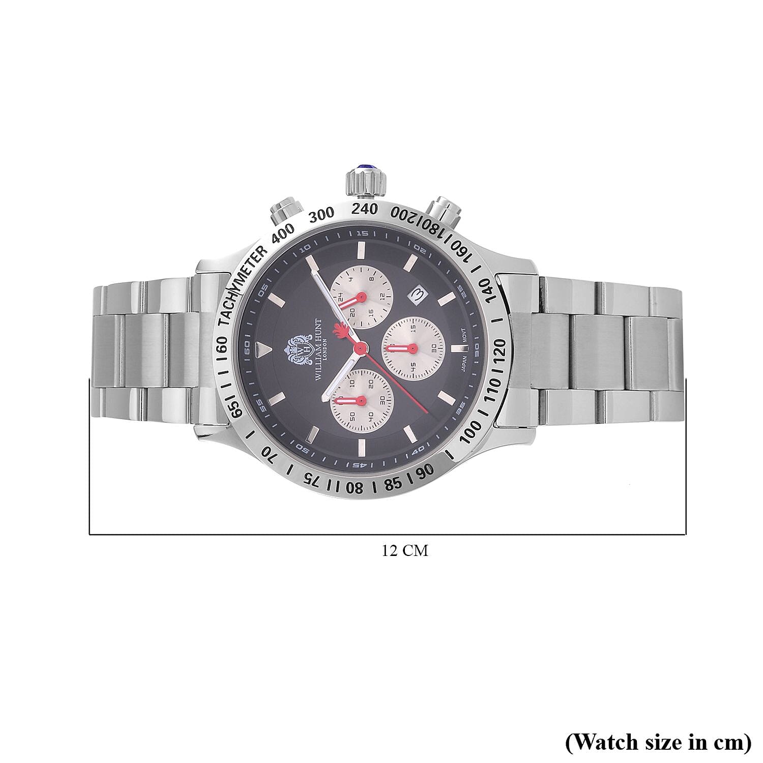 LIMITED QUANTITY -William Hunt Multifunction Movement Black Dial 5 ATM WR Watch with Silver Chain Strap LIMITED QUANTITY -William Hunt Multifunction Movement Black Dial 5 ATM WR Watch with Silver Chain Strap