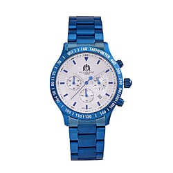 William Hunt Multifunction Movement White Dial 5 ATM Water Resistant Watch with Blue Chain Strap