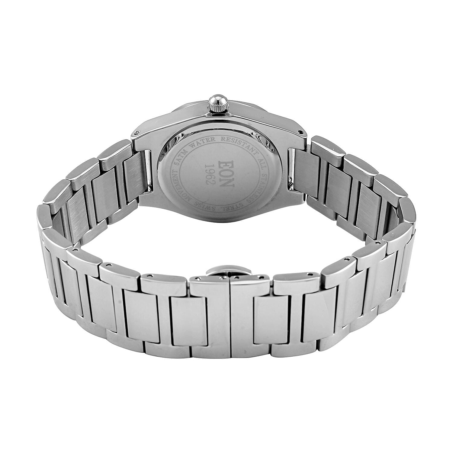 EON 1962  Swiss Movt.12 Natural Champagne Diamond 5ATM WR Stainless Steel Watch in Dual Tone - Silver
