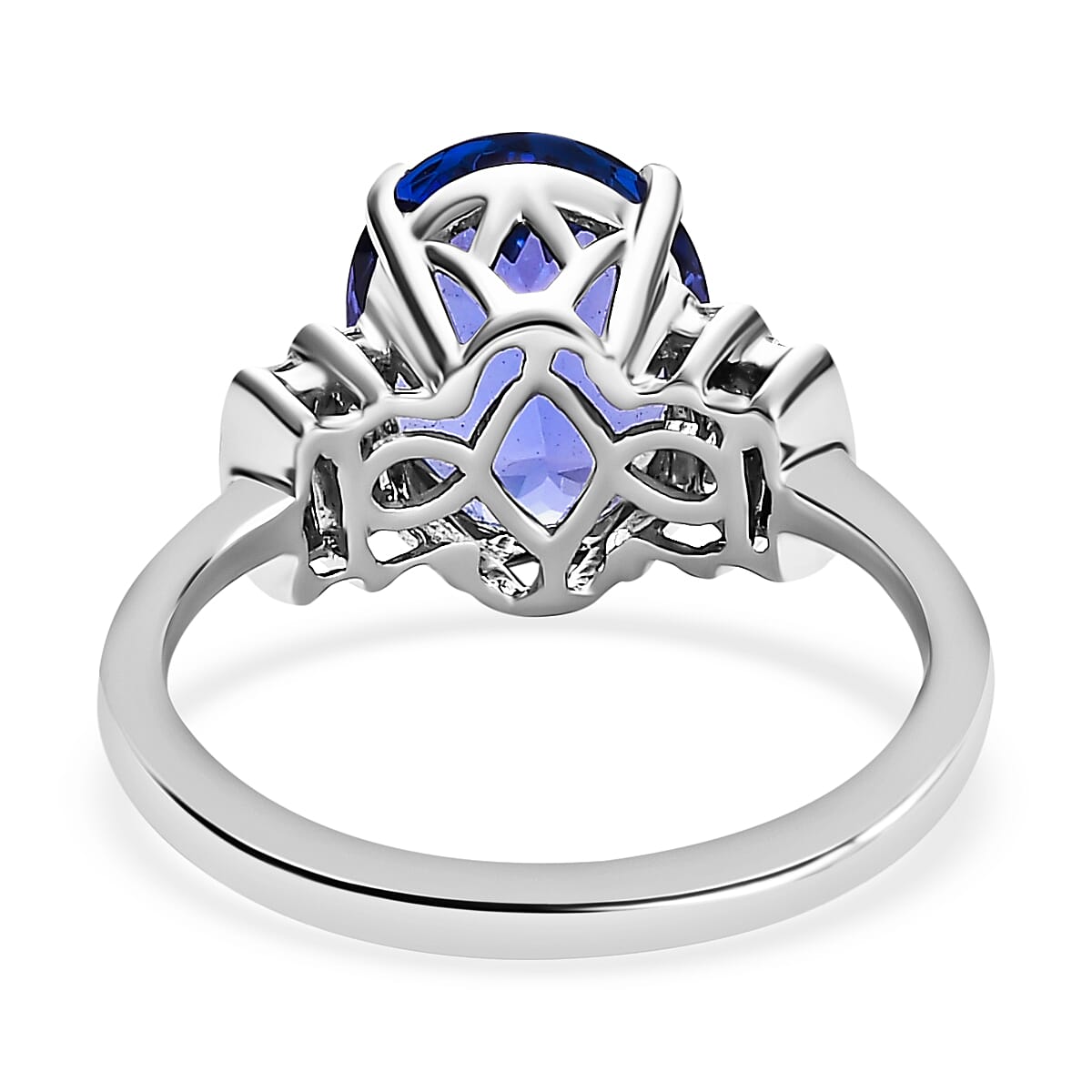 RHAPSODY 950 Platinum Tanzanite & Diamond (VS-E-F) Ring 5.22 Ct, Platinum Wt. 6.11 GM