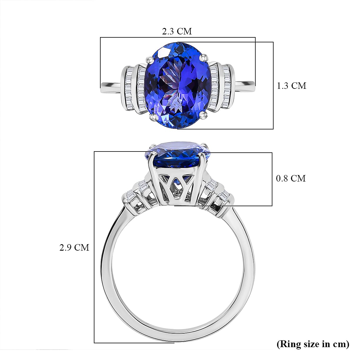 RHAPSODY 950 Platinum Tanzanite & Diamond (VS-E-F) Ring 5.22 Ct, Platinum Wt. 6.11 GM
