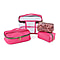 Set of 4 Leatherette Cosmetic Bag (Size L,M,S) - Rose Pink and Snake skin