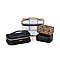 Set of 4 Leatherette Cosmetic Bag (Size L,M,S) - Black and Leopard skin