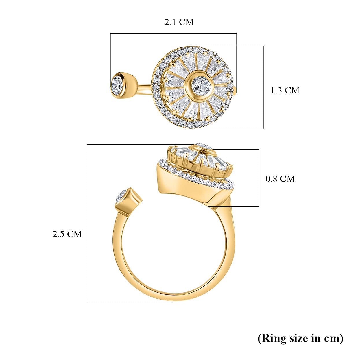 Moissanite Fancy Spinner Ring in Sterling Silver