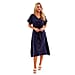Charlotte West Ladies Linen Belted Dress - Navy