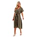 Charlotte West Ladies Linen Belted Dress - Navy