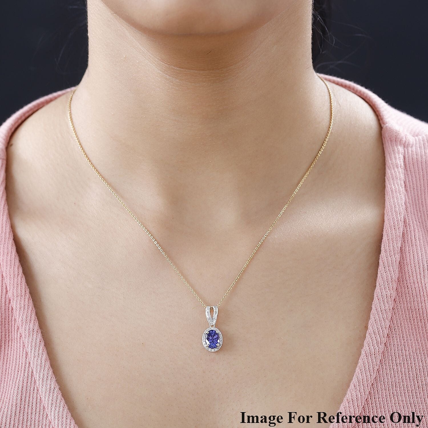 9K Yellow Gold Tanzanite & Diamond Pendant 1.77 Ct.
