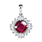 9K Yellow Gold Fissure Filled Ruby & Moissanite Pendant 4.27 Ct.