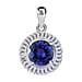 14K Yellow Gold AAA Tanzanite & Diamond Circle Halo Pendant 2.42 Ct
