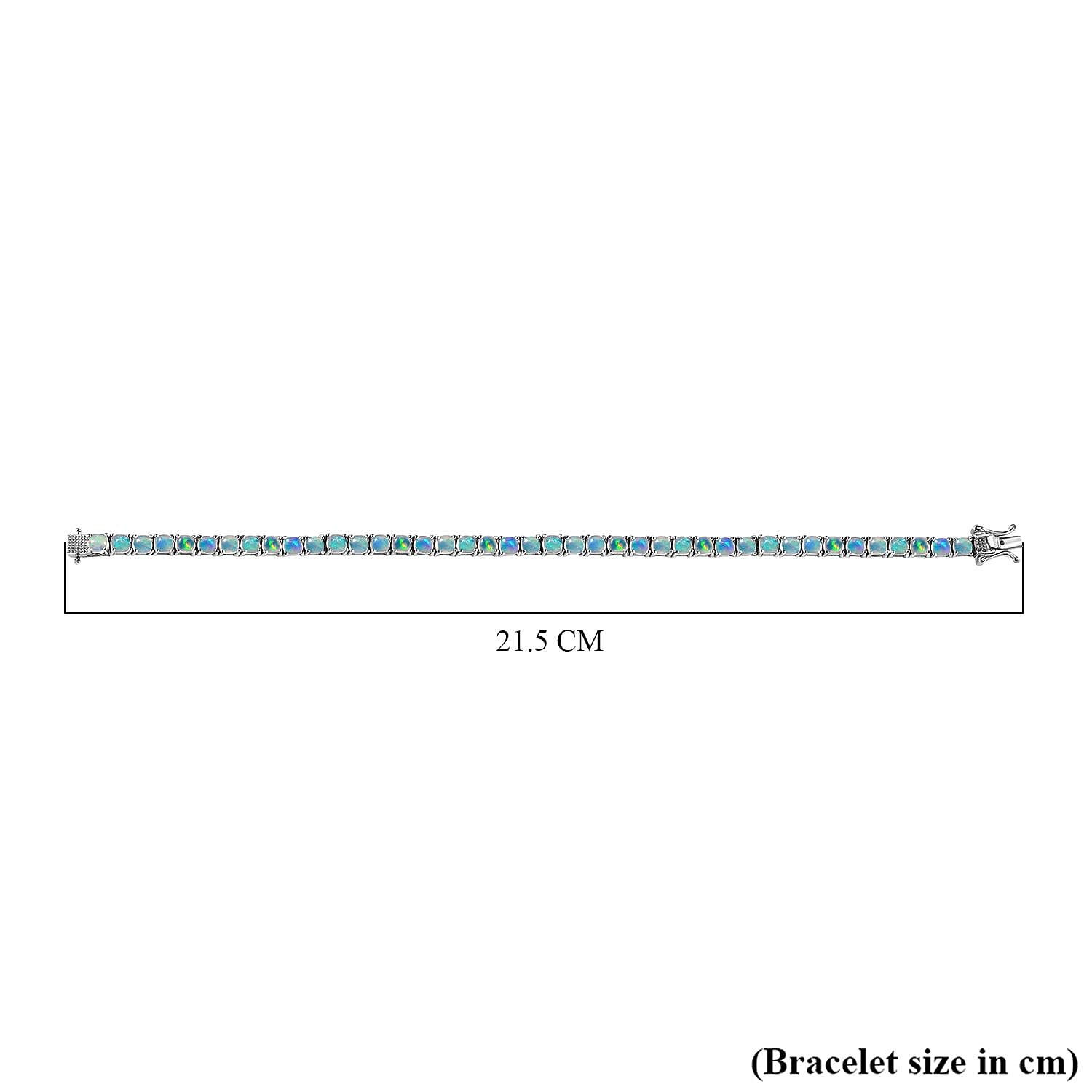 Ethiopian Welo Opal Tennis Bracelet (Size - 7) in Platinum Overlay Sterling Silver 8.43 Ct, Silver Wt. 11.32 Gms