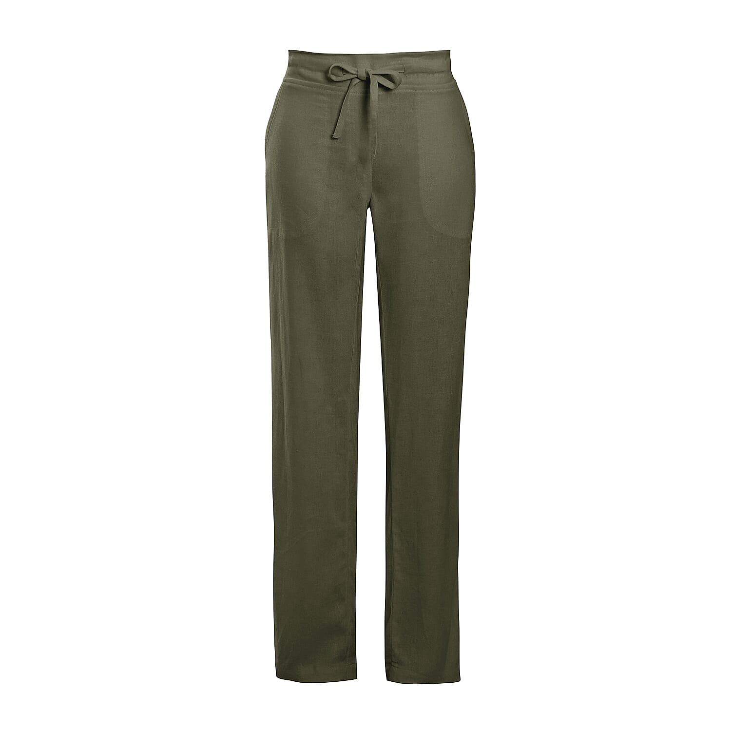 Charlotte West Linen Blend Ladies Trouser (Size 12) - Khaki