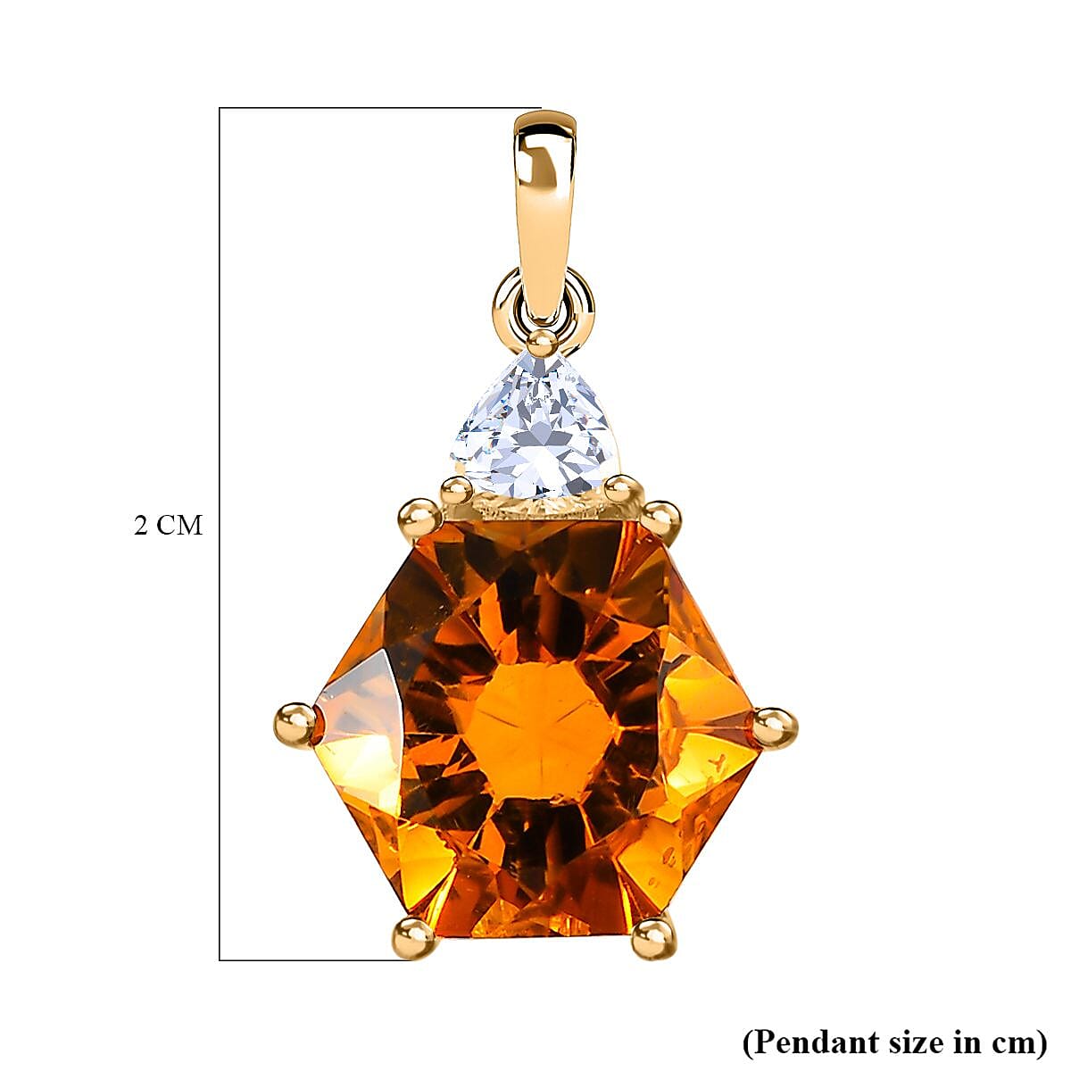 9K Yellow Gold Serra Gaucha Citrine & Moissanite Pendant 4.27 Ct.