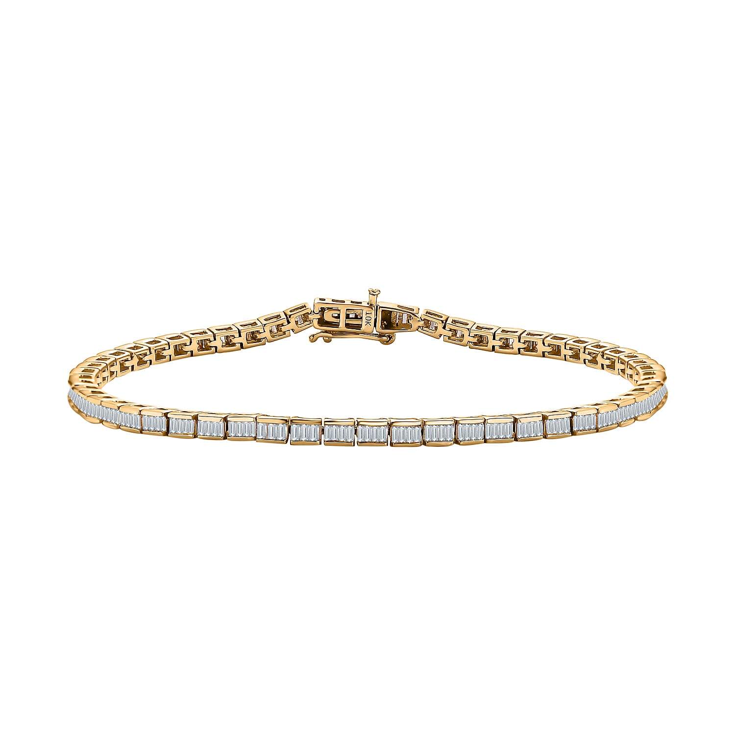 Close Out- 10K Yellow Gold Diamond Bracelet (Size - 7.5) 2.05 Ct, Gold Wt. 7.84 Gms
