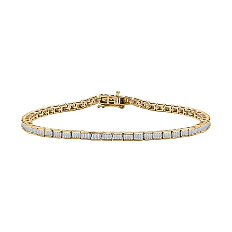 Close Out- 10K Yellow Gold Diamond Bracelet (Size - 7.5) 2.05 Ct, Gold Wt. 7.84 Gms