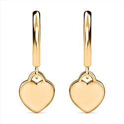 14K Gold Overlay Sterling Silver Dangle Heart Earrings