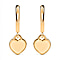 14K Gold Overlay Sterling Silver Dangling Heart Earrings