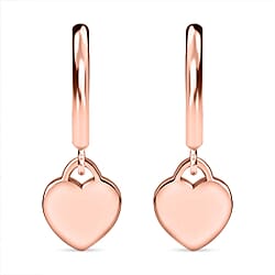 14K Gold Overlay Sterling Silver Dangle Heart Earrings