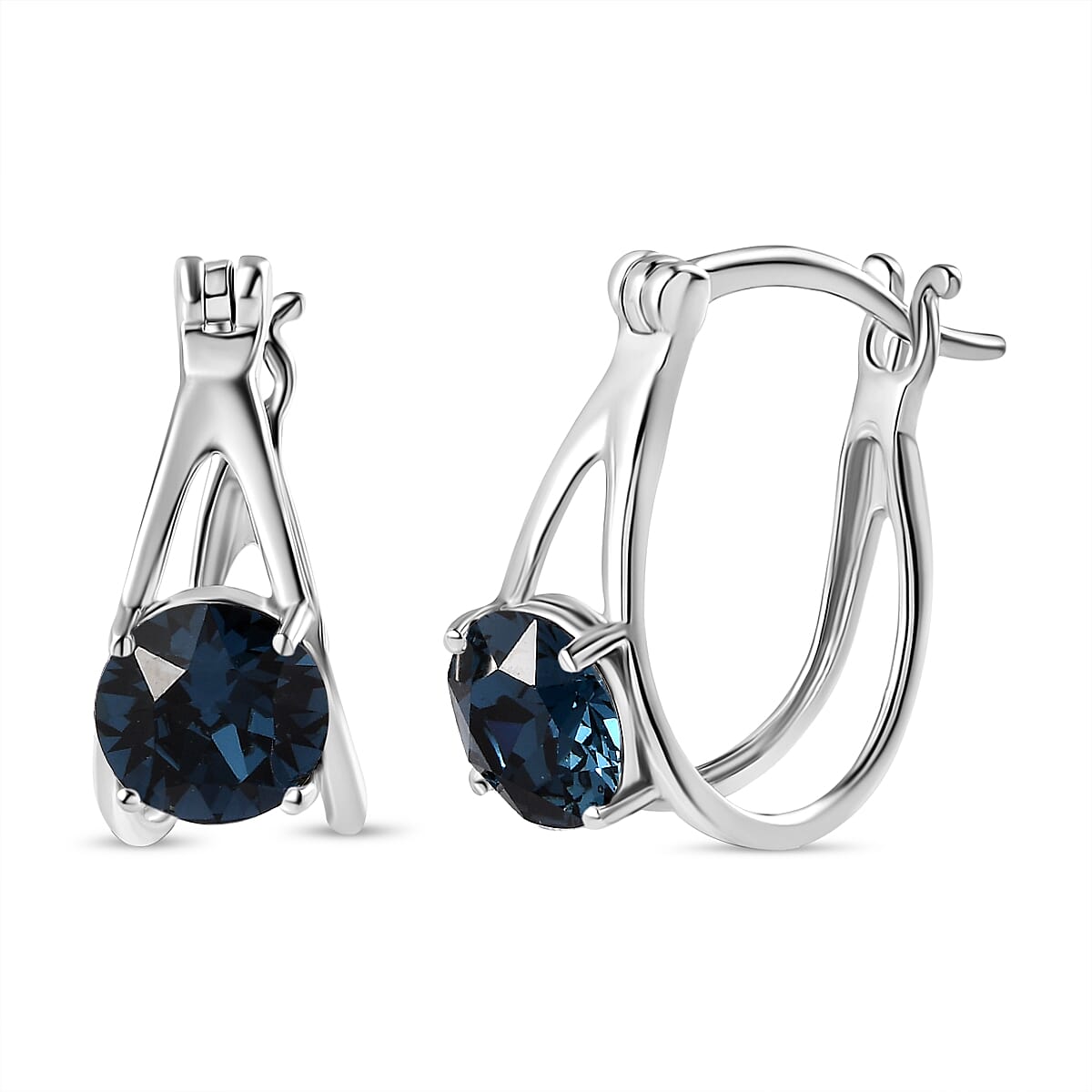 Montana Finest Austrian Crystal Earrings in Platinum Overlay Sterling Silver 2.35 Ct.