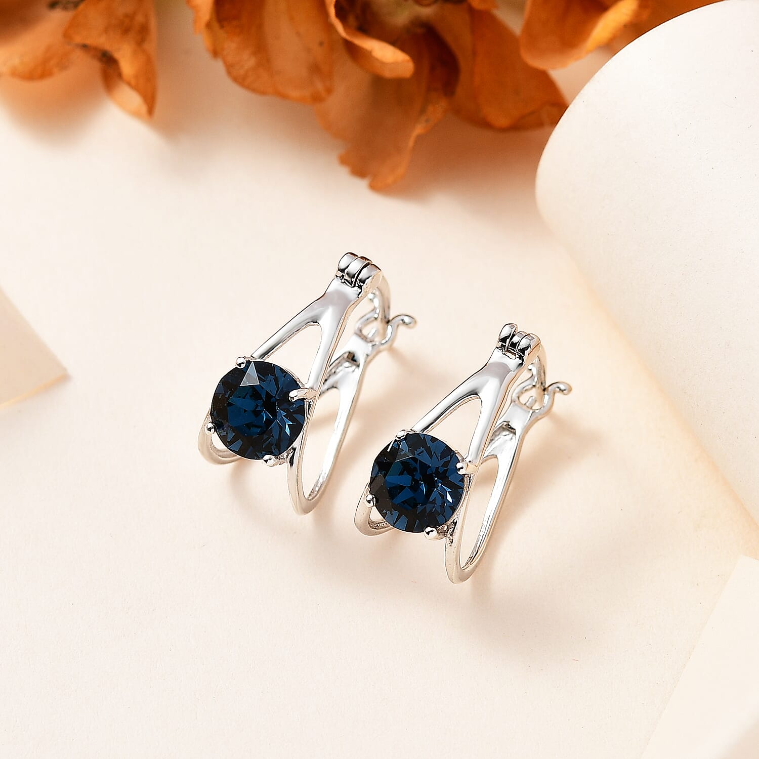 Montana Finest Austrian Crystal Earrings in Platinum Overlay Sterling Silver 2.35 Ct.