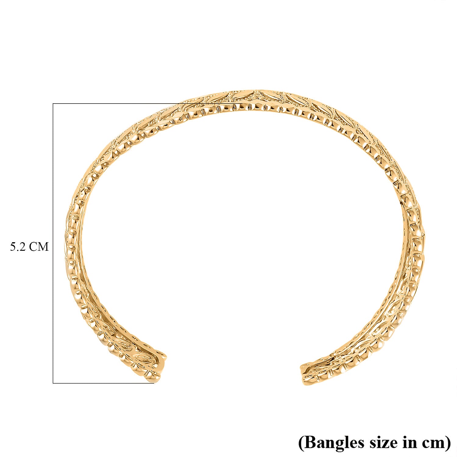 Engraved Leaf Cuff Adjustable Bangle