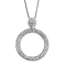 White Austrian Crystal Circle Necklace (Size - 24) in Yellow Gold Tone